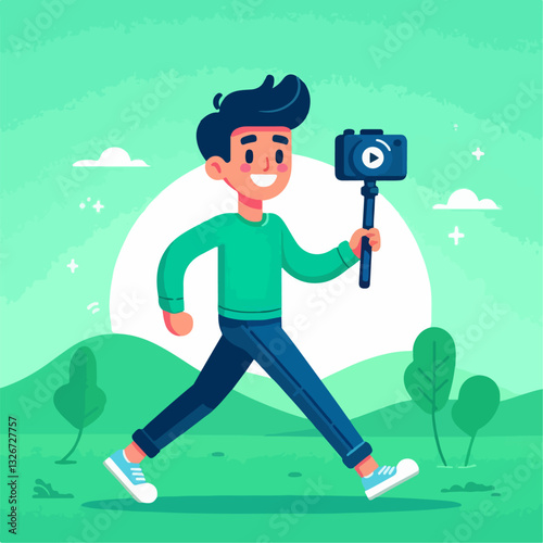illustration of vlogger