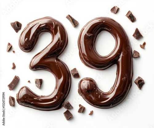 2025 in Melted Chocolate for New Year Celebration