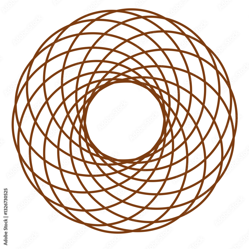 Intricate brown geometric pattern with circular shapes Intricate brown geometric pattern with circular shapes