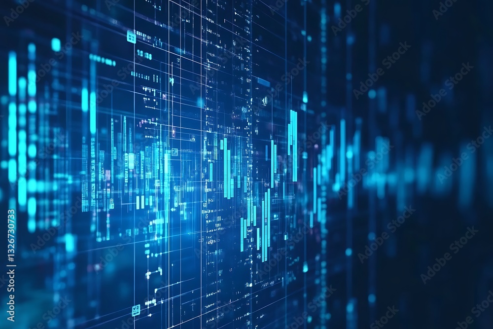 Futuristic tech finance backdrop with business and science elements Futuristic tech finance backdrop with business and science elements