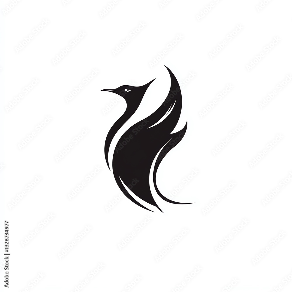 Elegant Black Bird in Flight A Minimalist Graphic Logo Design, Simple Yet Striking Elegant Black Bird in Flight A Minimalist Graphic Logo Design, Simple Yet Striking