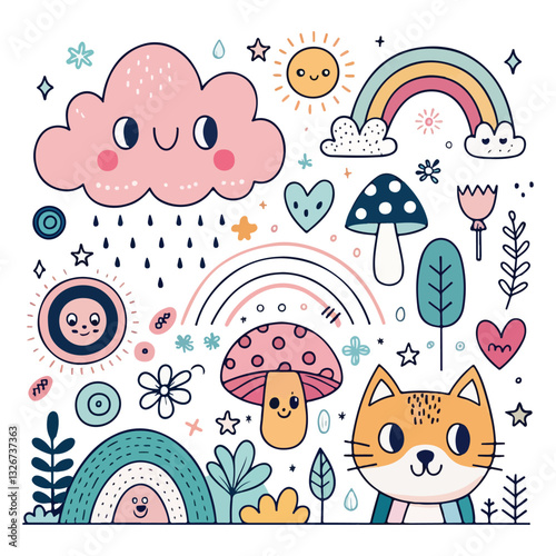 Colorful Fantasy Cloud and Rainbow
