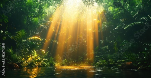 Wallpaper Mural Lush Green Rainforest Paradise in Central America with Vibrant Foliage and Misty Atmosphere Torontodigital.ca