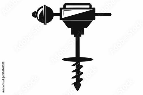 auger line art silhouette vector illustration