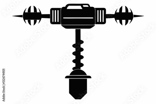 auger line art silhouette vector illustration