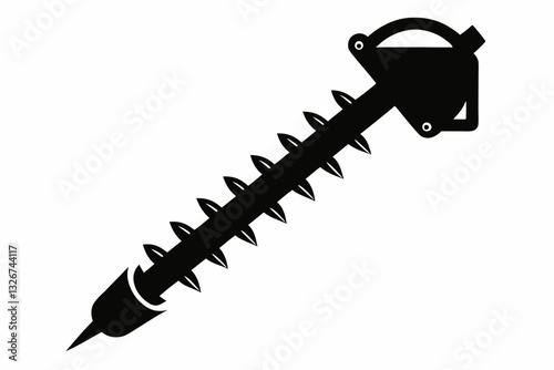 auger line art silhouette vector illustration