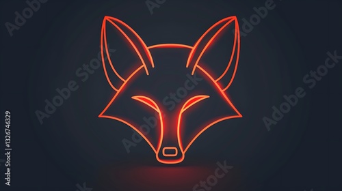 Vibrant red lines form a clean, minimalistic fox face icon, designed with simplicity and elegance, captured in ultra HD.