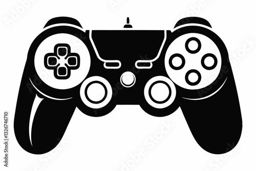 gamepad line art silhouette vector illustration