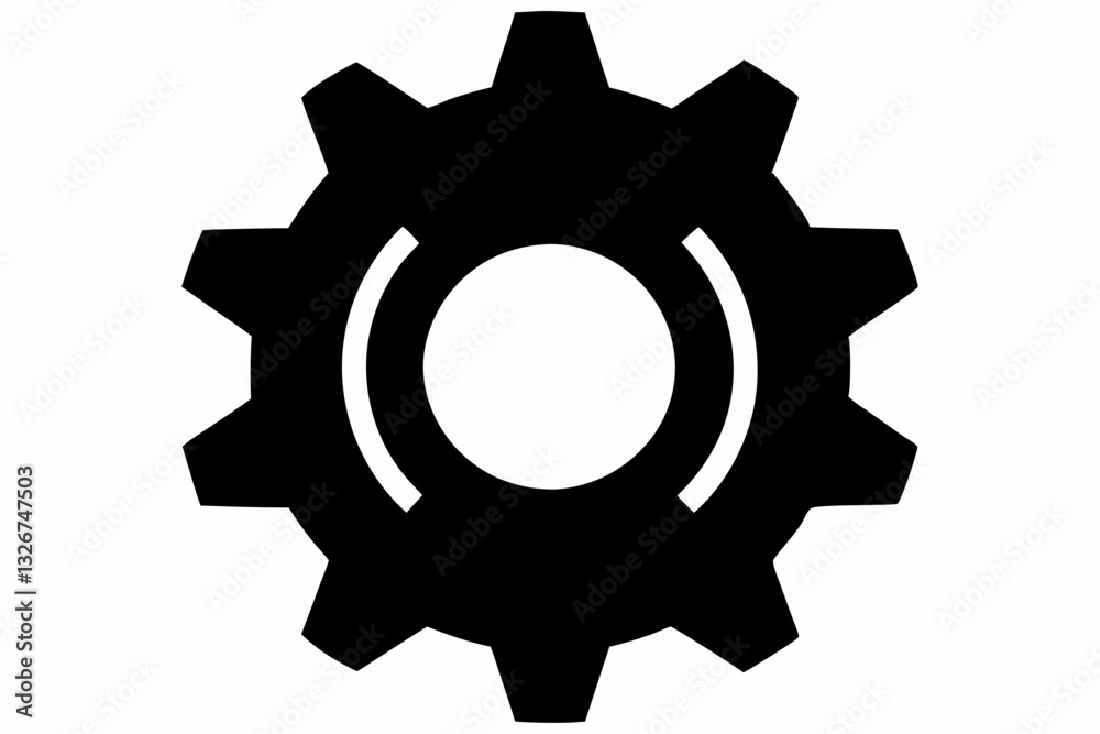 gear line art silhouette vector illustration gear line art silhouette vector illustration