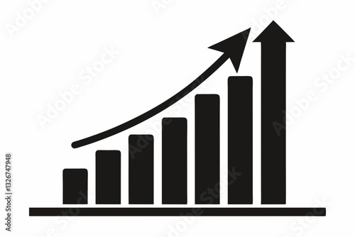 growth chart line art silhouette vector illustration
