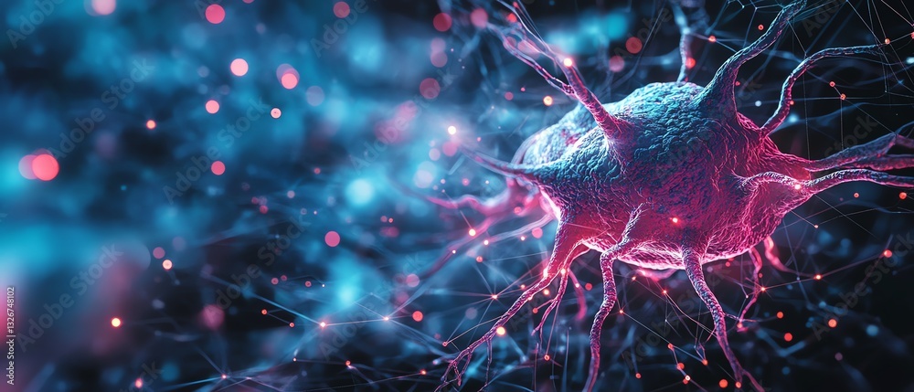 Futuristic illustration showing the gutbrain axis and the impact of a balanced microbiome on mental health Futuristic illustration showing the gutbrain axis and the impact of a balanced microbiome on mental health