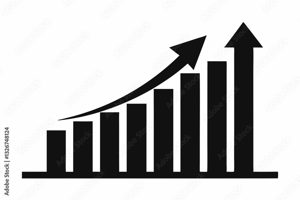 growth chart line art silhouette vector illustration growth chart line art silhouette vector illustration