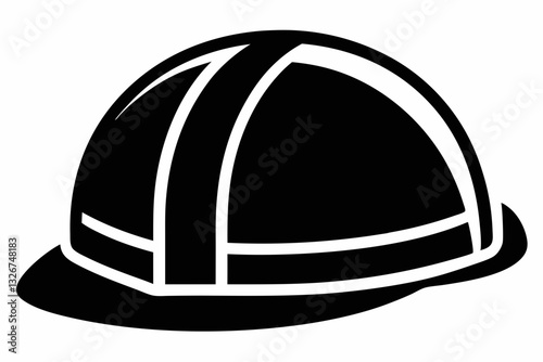 hard hat line art silhouette vector illustration
