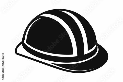 hard hat line art silhouette vector illustration
