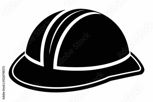 hard hat line art silhouette vector illustration