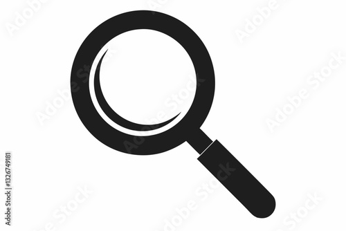 magnifying glass icon line art silhouette vector illustration