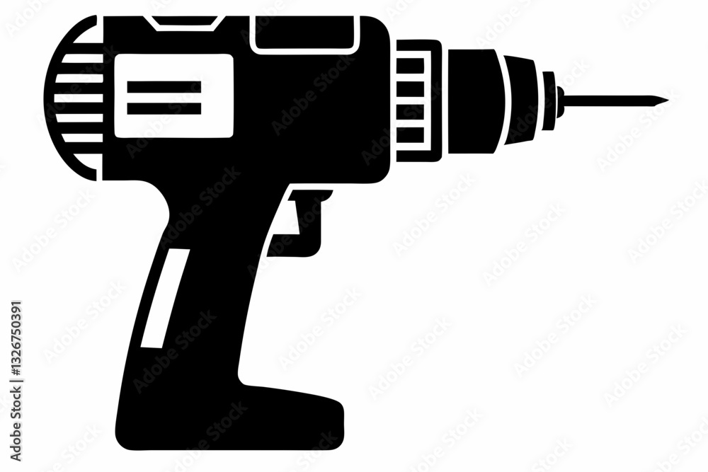 power drill line art silhouette vector illustration power drill line art silhouette vector illustration