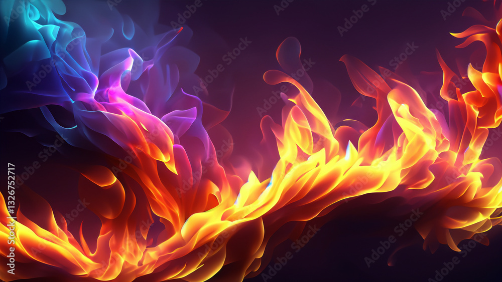 Fototapeta premium Minimal background hyper realistic colorful fire beautiful wallpaper hd best quality image
