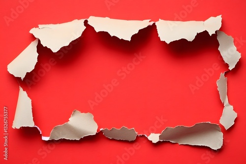 Wallpaper Mural Torn Paper Frame Red Background Abstract Design Torontodigital.ca