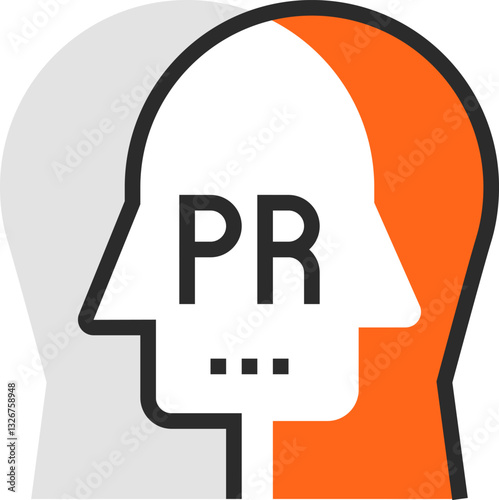 public relations flat line web icon concept