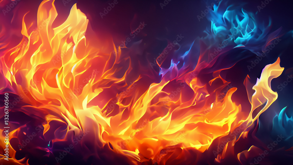 Fototapeta premium Minimal background hyper realistic colorful fire beautiful wallpaper hd best quality image