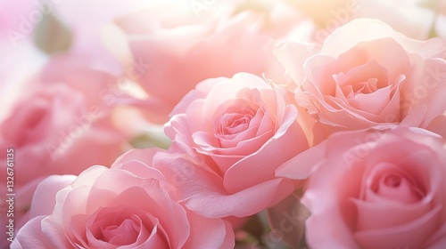 Close-up of Pink Roses with Soft Focus