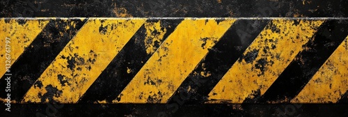 Wallpaper Mural Bold Yellow Black Hazard Stripes Distressed Texture Abstract Design Torontodigital.ca