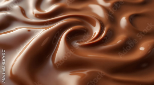 Smooth and creamy milk chocolate swirl close-up