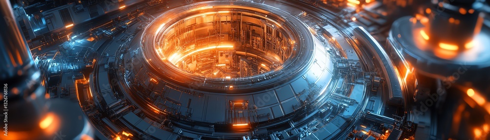 Obraz premium CO utilization process in a futuristic industrial lab