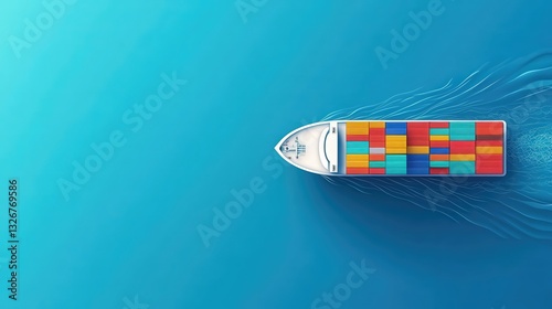 Aerial photography of container cargo ship at sea