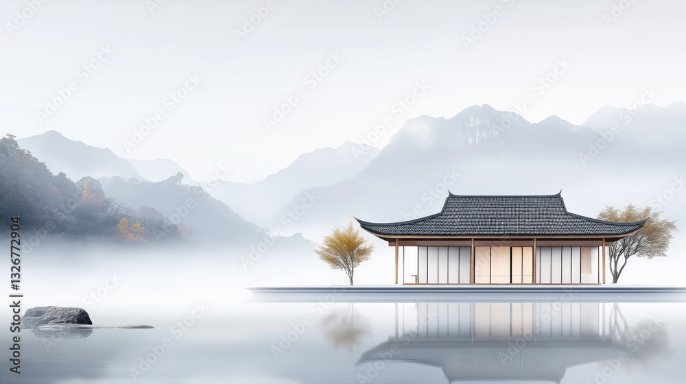 Obraz premium Chinese landscape architectural landscape