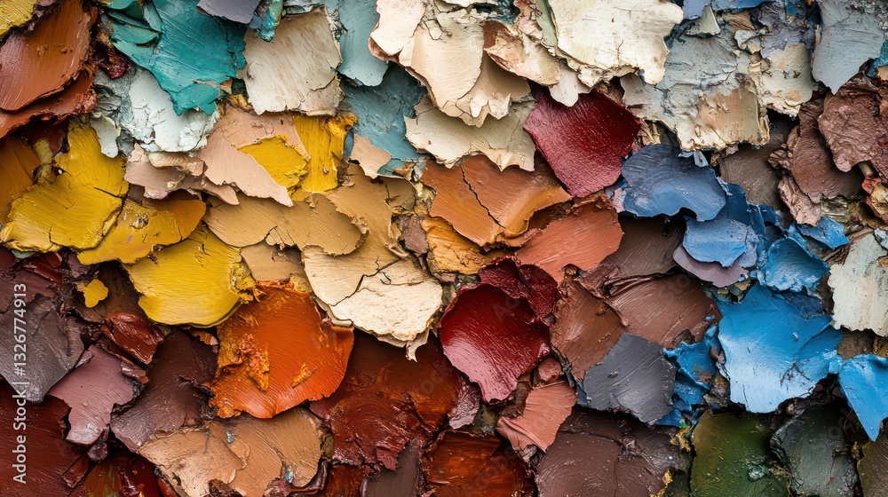 Peeling paint, vibrant colors, texture Peeling paint, vibrant colors, texture