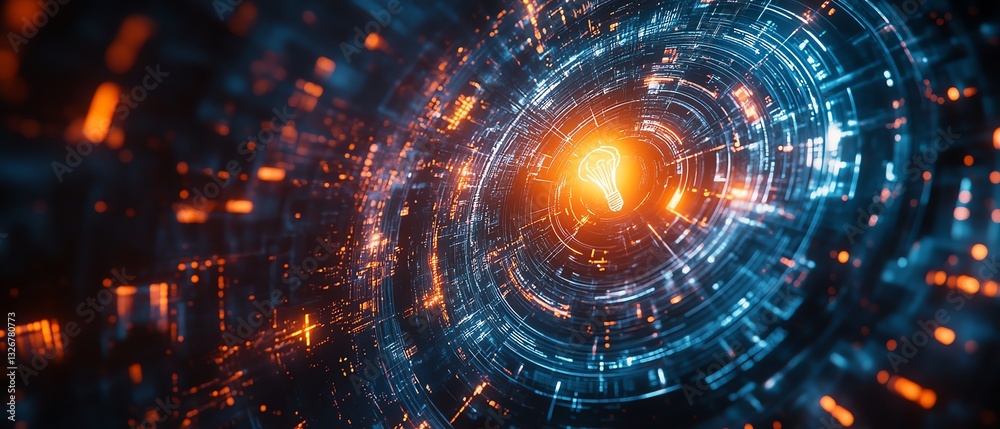 Obraz premium Abstract digital energy vortex