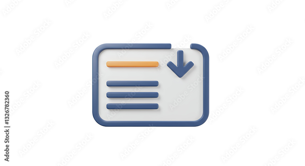 Downloading File Icon with Arrow Symbol Concept for Data Transfer Downloading File Icon with Arrow Symbol Concept for Data Transfer