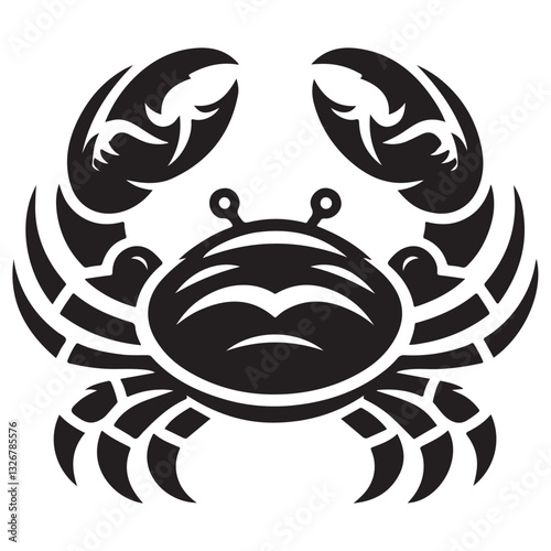 Crab vector silhouette. Crab icon. Crab logo 