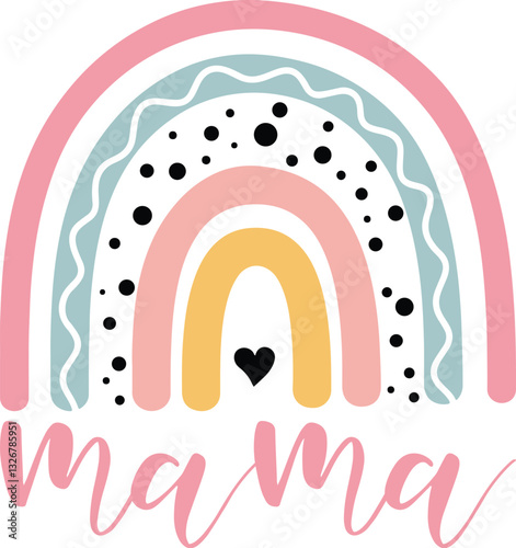 Mama rainbow vector, Mother's Day vector