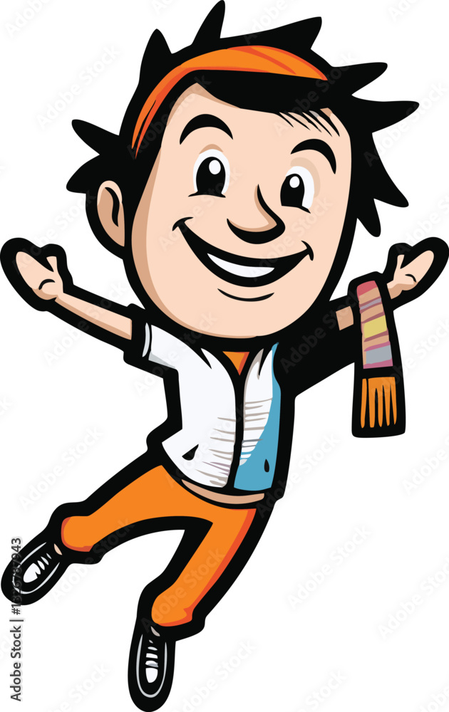 Fototapeta premium female cartoon character vector mascot illustration white background