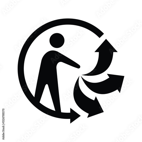 Triman recycling icon, Triman sign icon vector
