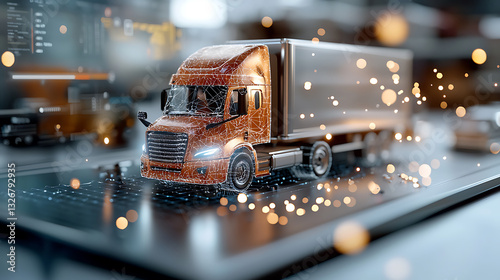 Ai-powered fleet management system demonstrating real-time data analysis for transportation efficiency in modern logistics high-tech environment corporate viewpoint