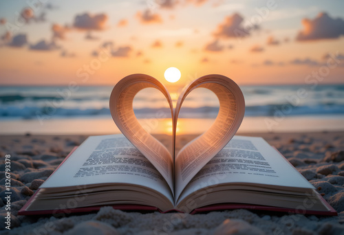 Sunset Beach Book Heart