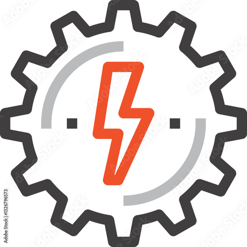 energy production flat line web icon concept