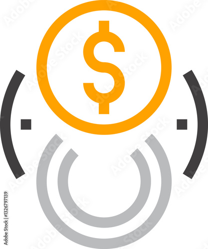 currency exchange flat line web icon concept