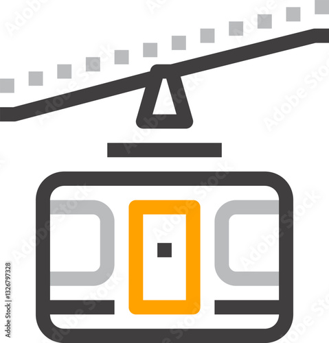 cableway flat line web icon concept