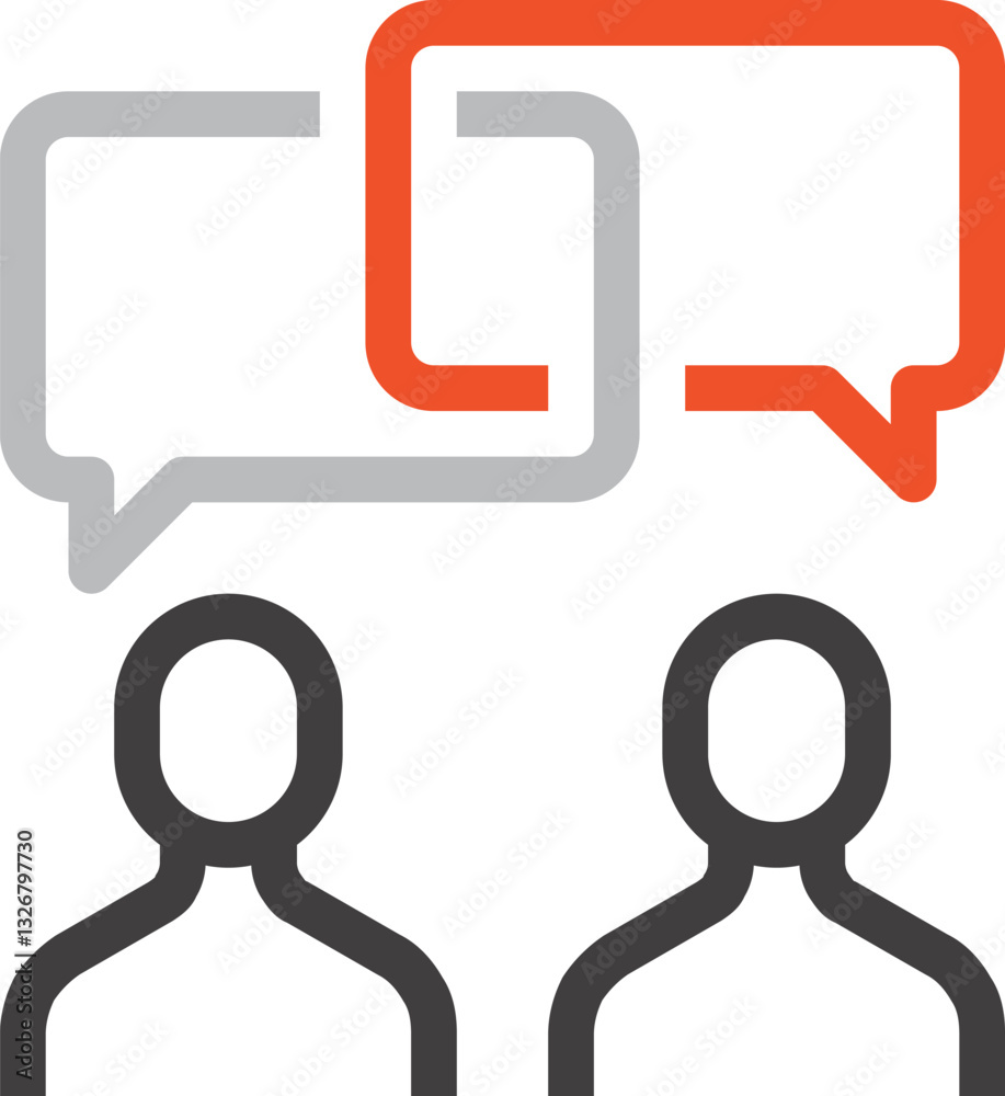 message bubble flat line web icon concept message bubble flat line web icon concept