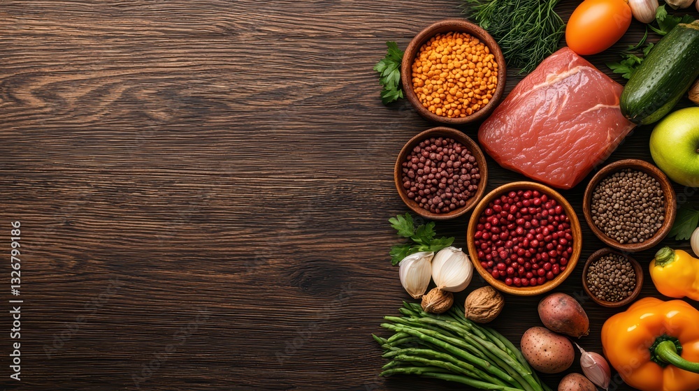 Fresh ingredients for a healthy meal preparation Fresh ingredients for a healthy meal preparation