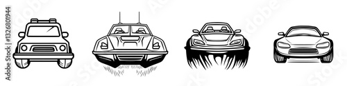 Different types of cars showcased in a linear arrangement highlighting various designs and features