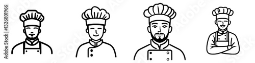 Different styles of chefs in uniform showcasing culinary diversity and expertise during a vibrant food festival in an urban environment