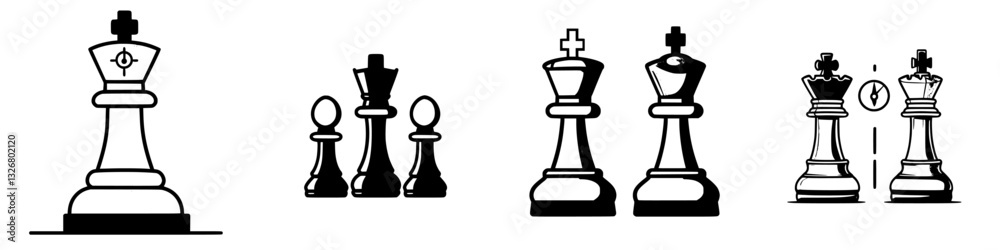 Chess pieces arranged in strategic formations during an intense game session in a dimly lit room Chess pieces arranged in strategic formations during an intense game session in a dimly lit room
