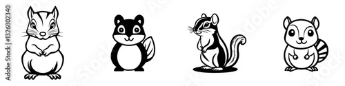 Cute cartoon rodents gathered together in a playful and cheerful formation