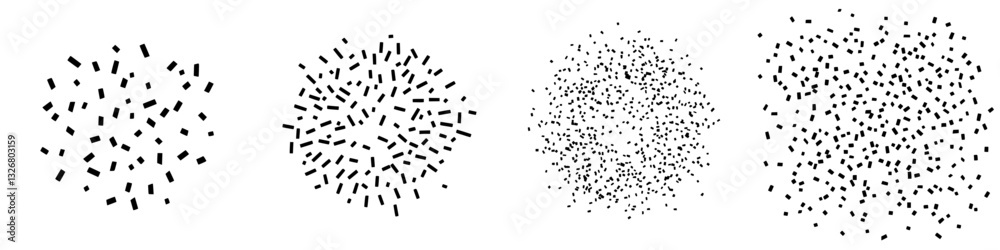 Variety of black and white abstract patterns showcasing different arrangements of dots and shapes Variety of black and white abstract patterns showcasing different arrangements of dots and shapes